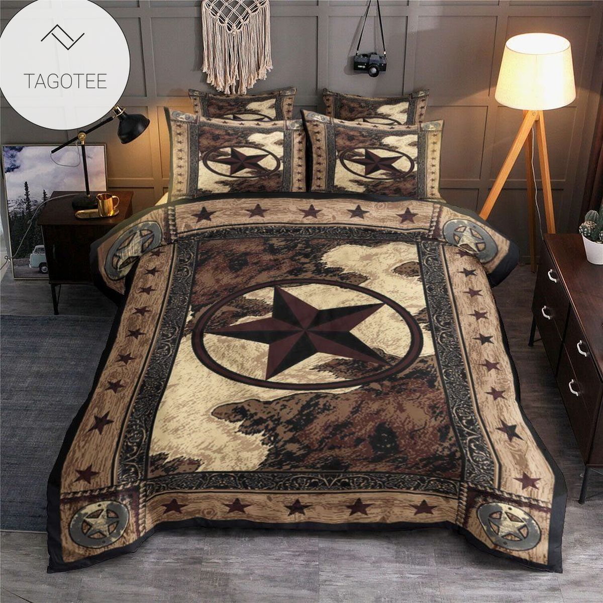Cowboy Star Symbol Bedding Set (Duvet Cover & Pillow Cases)- Cowboy Star Symbol Bedding Set (Duvet Cover & Pillow Cases)-