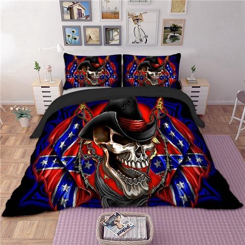 Cowboy Sugar Skull Duvet Cover and Pillowcase Set Bedding Set Cowboy Sugar Skull Duvet Cover and Pillowcase Set Bedding Set
