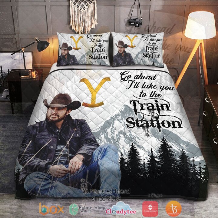 Cowboy-Yellowstone-Go-Ahead-Ill-Take-You-To-The-Train-Station-Quilt-Bedding-Set-1