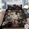 Creepy Friday The 13Th Jason Voorhees Faces Bedding Set