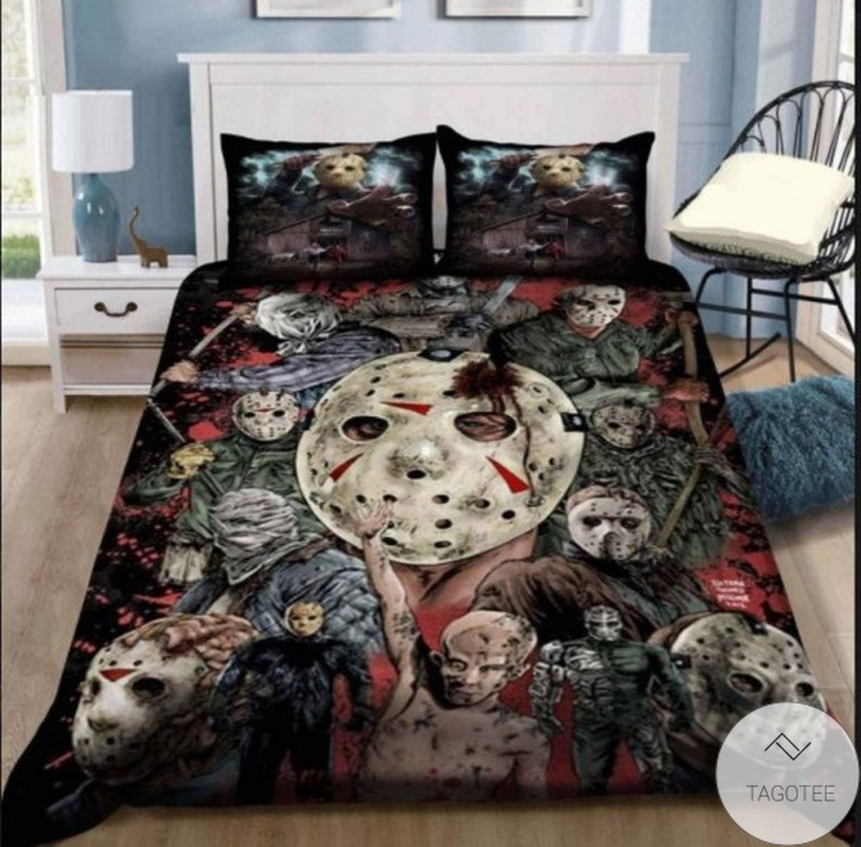 Creepy Friday The 13Th Jason Voorhees Faces Bedding Set Creepy Friday The 13Th Jason Voorhees Faces Bedding Set