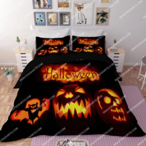 Creepy Pumpkins And Halloween Night Full Printing Bedding Set