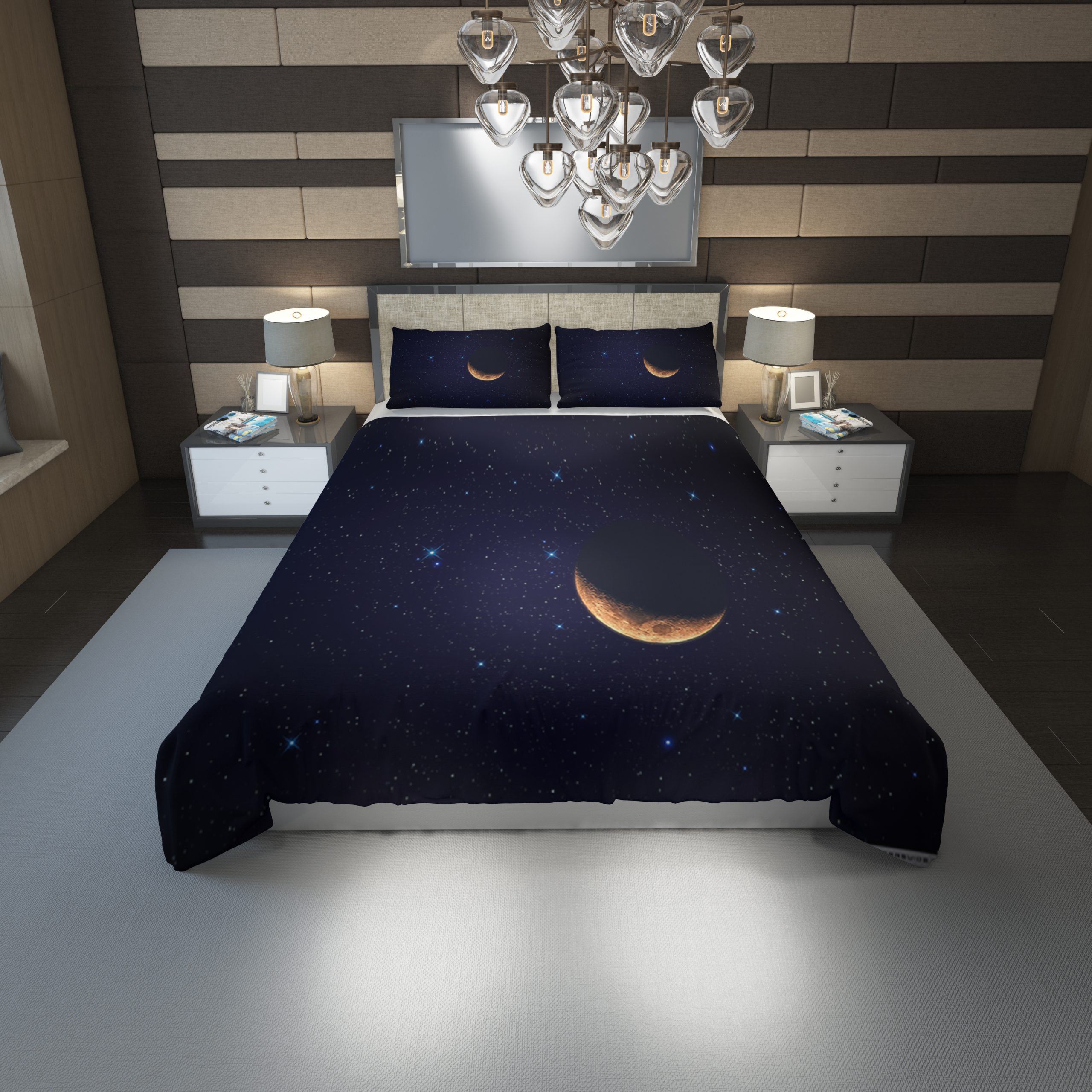 Crescent Moon Duvet Cover and Pillowcase Set Bedding Set 1140 Crescent Moon Duvet Cover and Pillowcase Set Bedding Set 1140