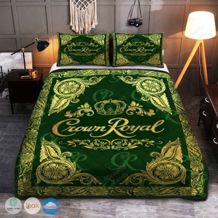 Crown-Royal-Apple-Whisky-Cr-Green-Quilt-Bedding-Set-2