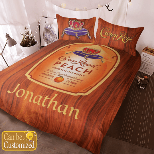 Crown Royal Peach Personalized Custom Name Bedding Set Crown Royal Peach Personalized Custom Name Bedding Set