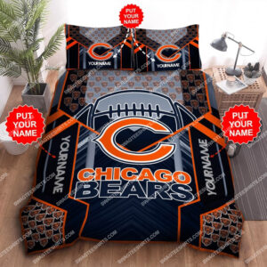 Custom Name Chicago Bears Football All Over Print Bedding Set