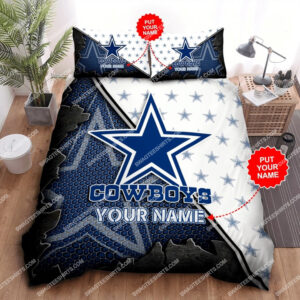 Custom Name Dallas Cowboys Football All Over Print Bedding Set