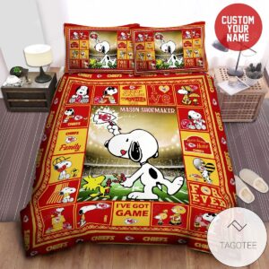 Custom Name Kansas City Chiefs Nfl Football Team Bedding Set Duvet Cover Pillowcases