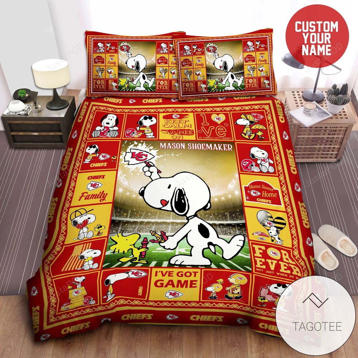 Custom Name Kansas City Chiefs Nfl Football Team Bedding Set Duvet Cover Pillowcases Custom Name Kansas City Chiefs Nfl Football Team Bedding Set Duvet Cover Pillowcases