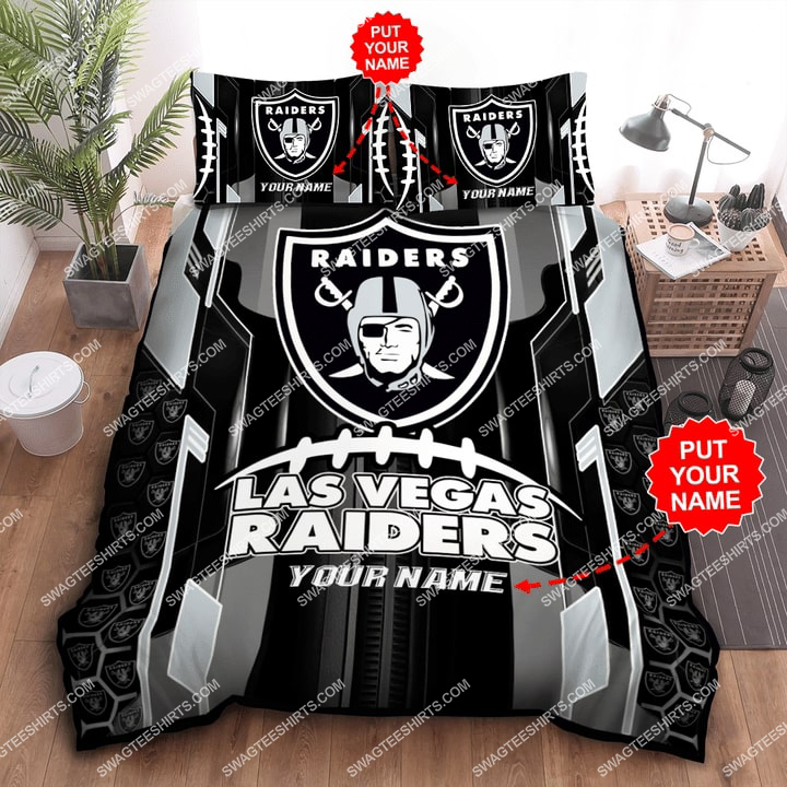 Custom Name Las Vegas Raiders Football All Over Print Bedding Set Custom Name Las Vegas Raiders Football All Over Print Bedding Set
