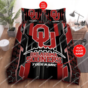 Custom Name The Oklahoma Sooners Team All Over Print Bedding Set