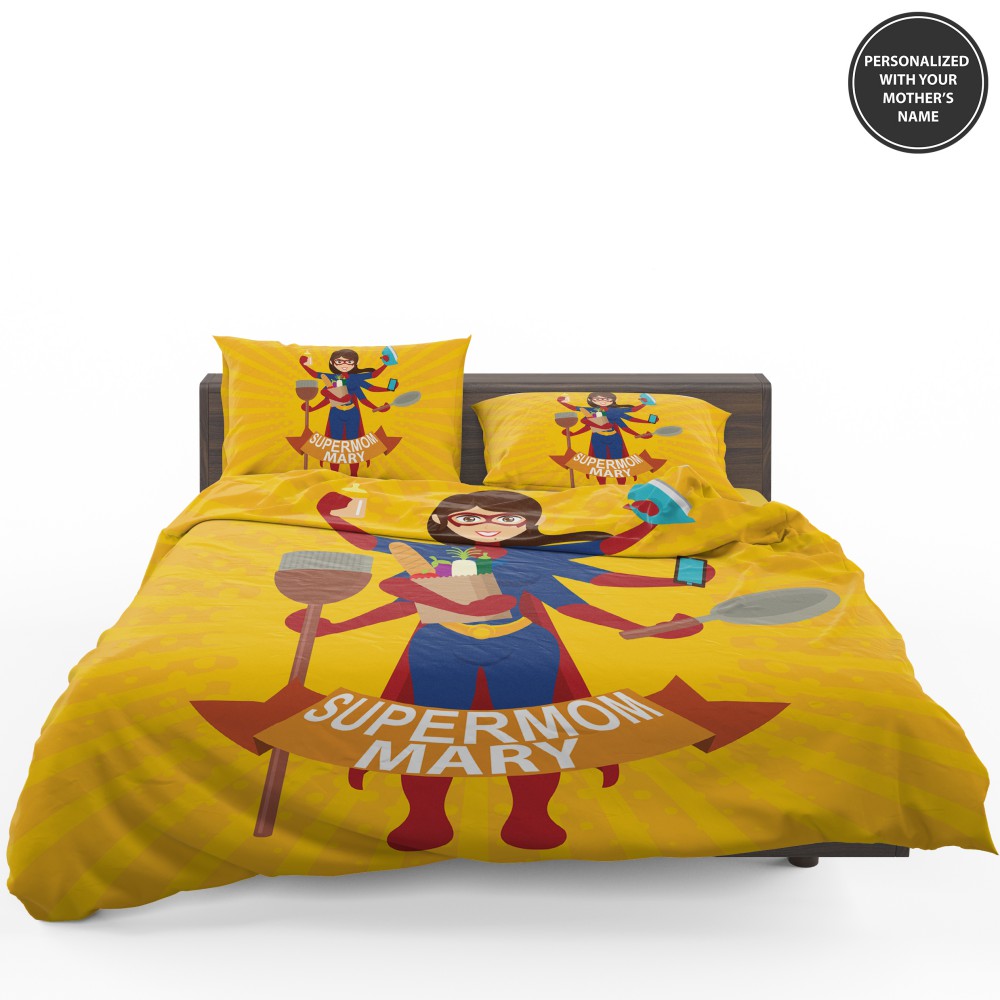 Custom Print Super Mom Personalized Bedding Set Custom Print Super Mom Personalized Bedding Set