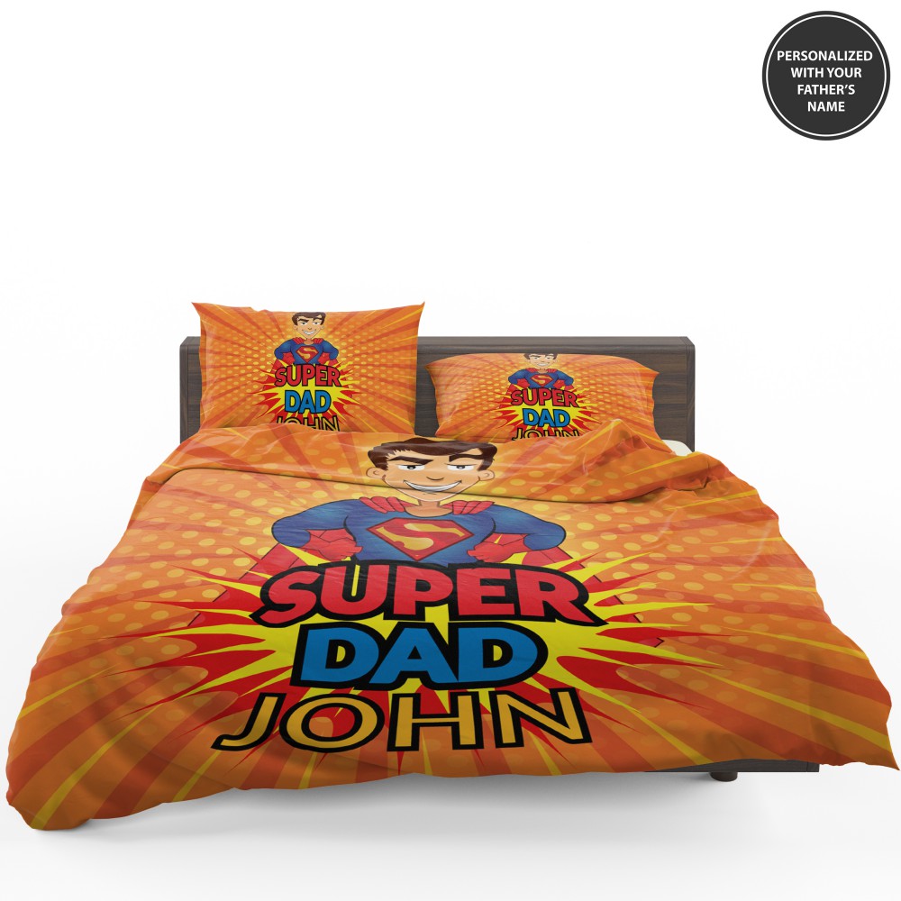 Custom Super Dad Personalized Bedding Set Custom Super Dad Personalized Bedding Set
