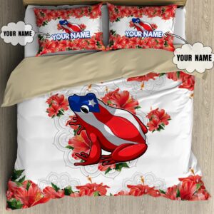 Customize Name Coqui Puerto Rico Bedding Set