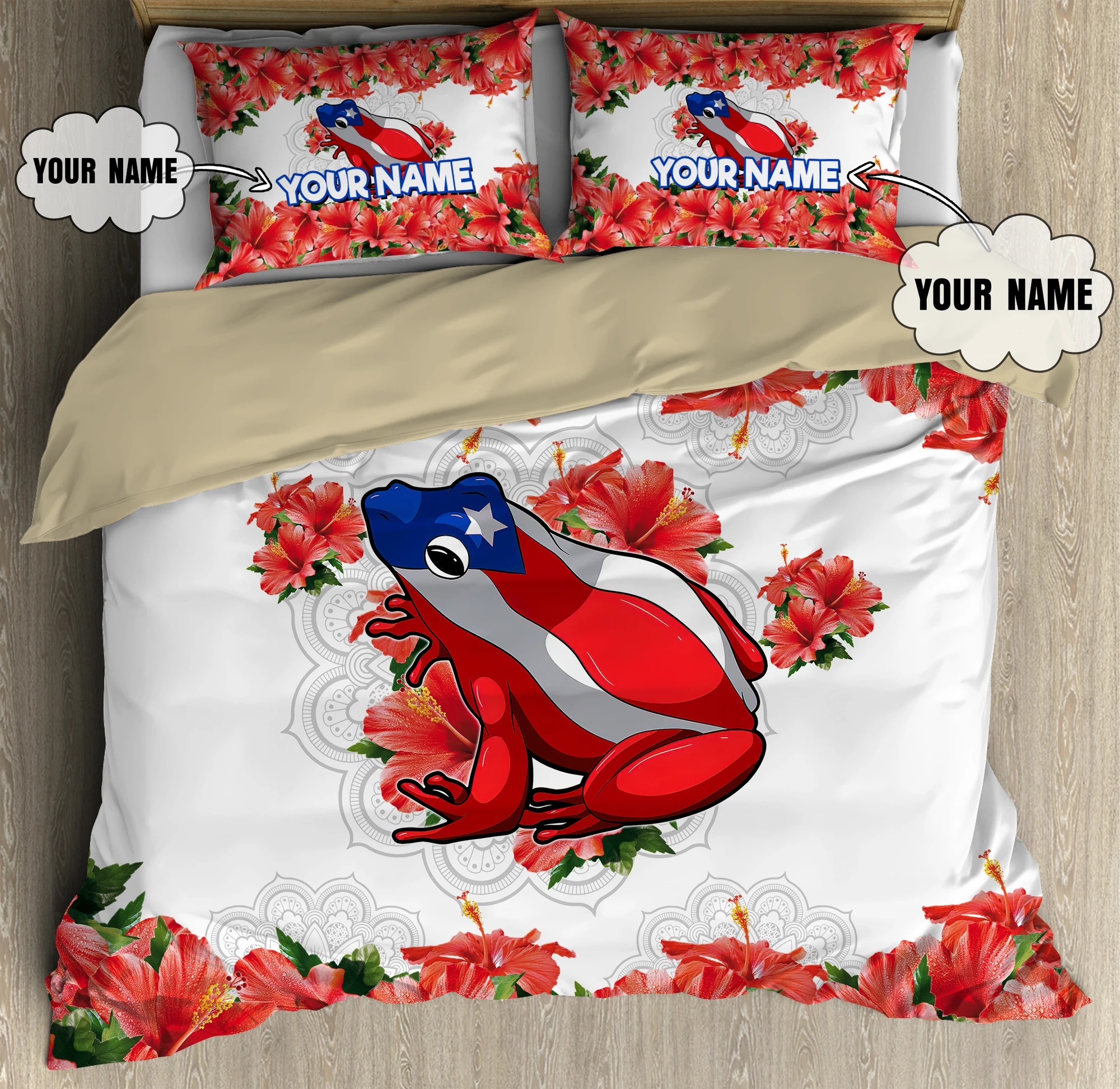 Customize Name Coqui Puerto Rico Bedding Set Customize Name Coqui Puerto Rico Bedding Set