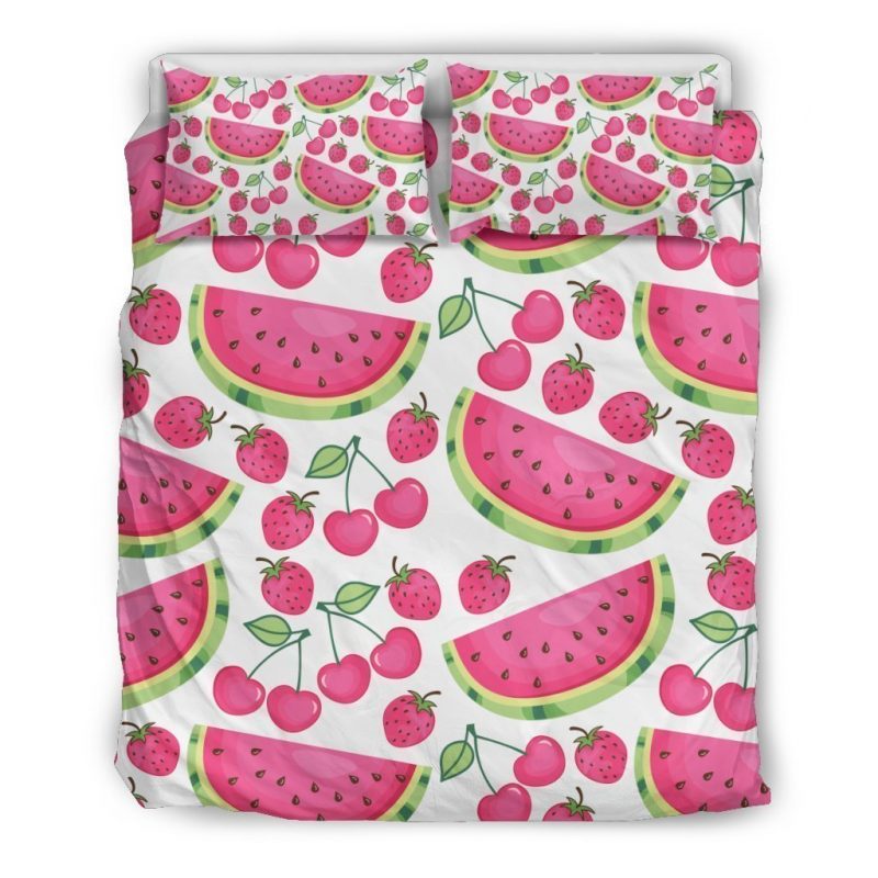 Cute Berry Watermelon Pattern Print Duvet Cover and Pillowcase Set Bedding Set Cute Berry Watermelon Pattern Print Duvet Cover and Pillowcase Set Bedding Set