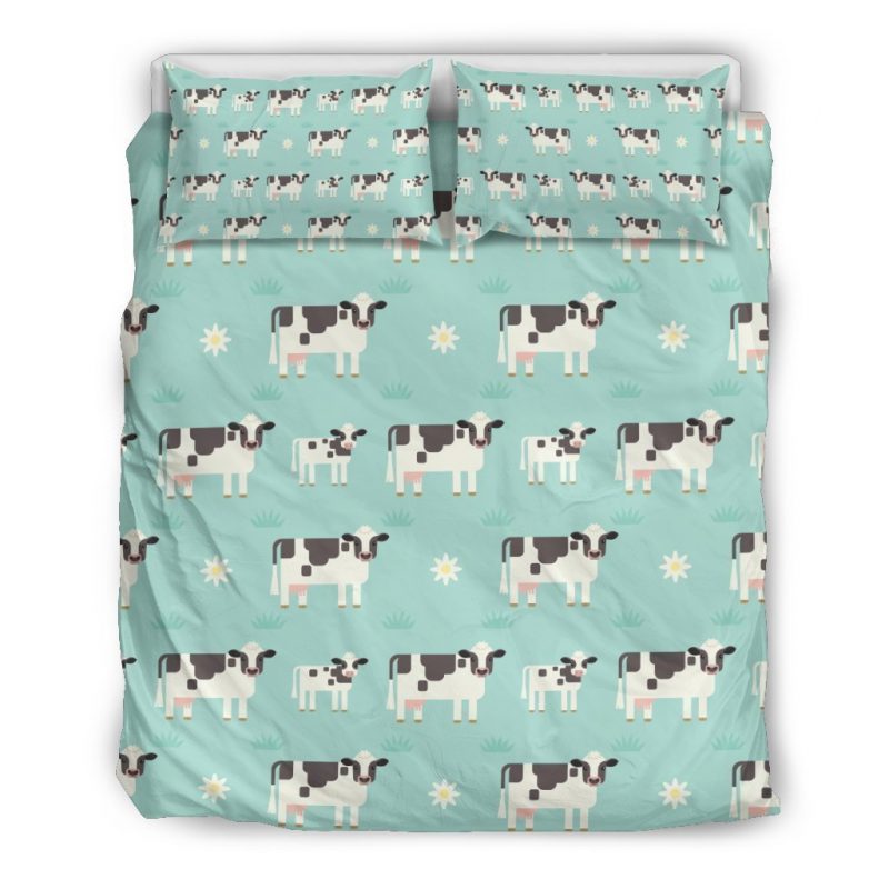 Cute Cow And Baby Cow Pattern Print Duvet Cover and Pillowcase Set Bedding Set Cute Cow And Baby Cow Pattern Print Duvet Cover and Pillowcase Set Bedding Set