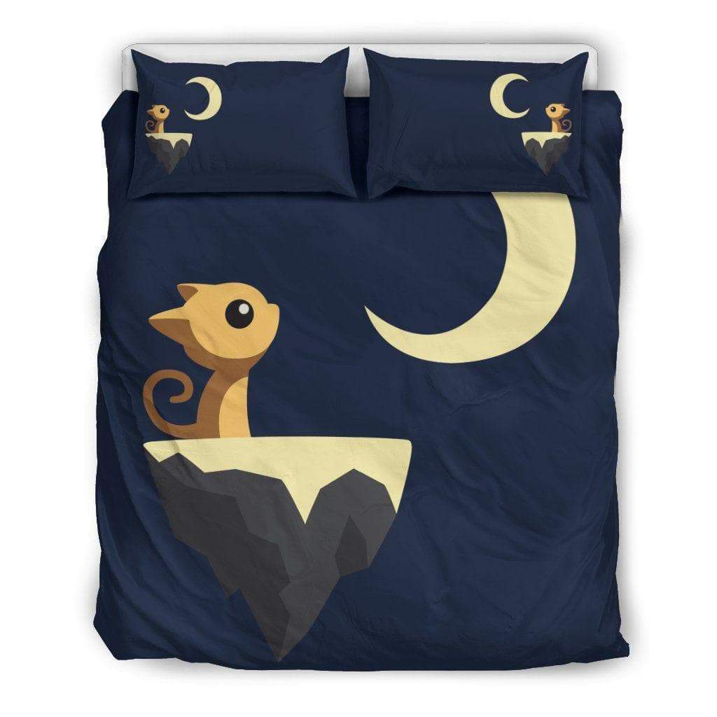 Cute Little Cat Staring At The Moon Duvet Cover and Pillowcase Set Bedding Set Cute Little Cat Staring At The Moon Duvet Cover and Pillowcase Set Bedding Set