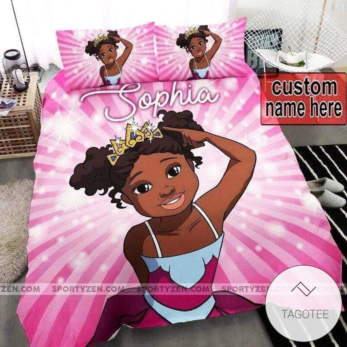 Cute Little Princess Black Girl African American Personalized Name Duvet Cover Bedding Set Cute Little Princess Black Girl African American Personalized Name Duvet Cover Bedding Set