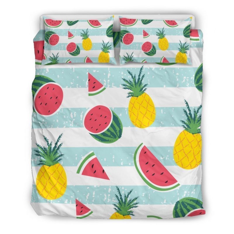 Cute Pineapple Watermelon Pattern Print Duvet Cover and Pillowcase Set Bedding Set Cute Pineapple Watermelon Pattern Print Duvet Cover and Pillowcase Set Bedding Set