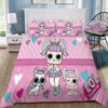 Cute Pink L O L Surprise Duvet Cover and Pillowcase Set Bedding Set 119