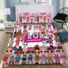 Cute Pink L O L Surprise Duvet Cover and Pillowcase Set Bedding Set 161