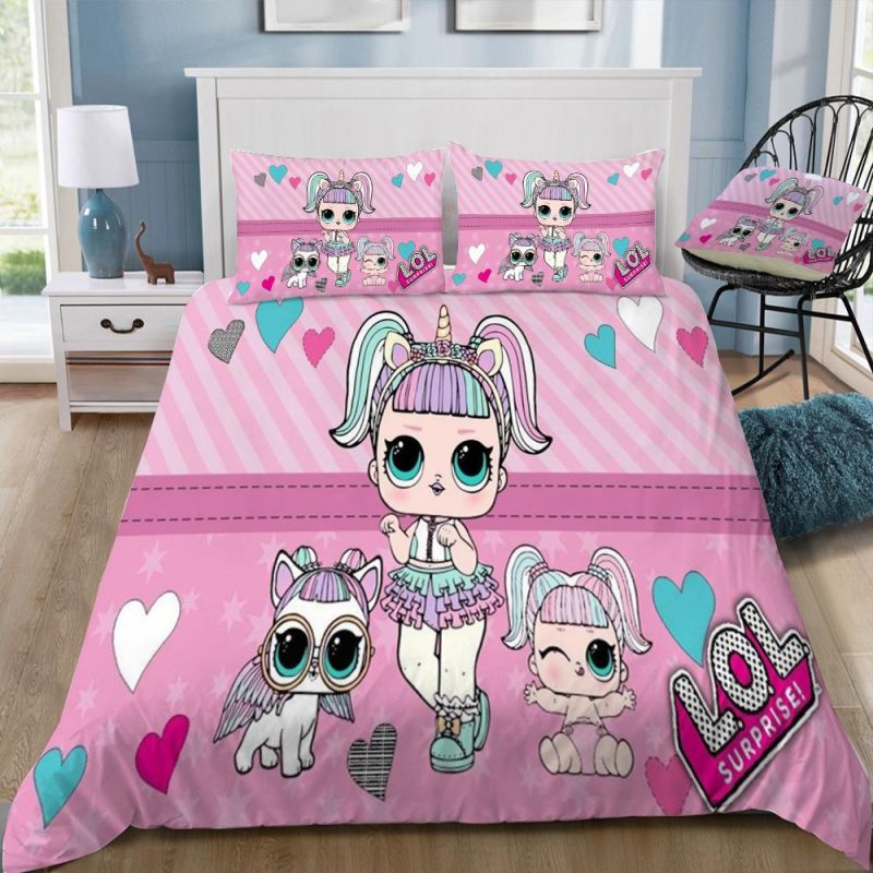 Cute Pink L O L Surprise Duvet Cover and Pillowcase Set Bedding Set 196 Cute Pink L O L Surprise Duvet Cover and Pillowcase Set Bedding Set 196