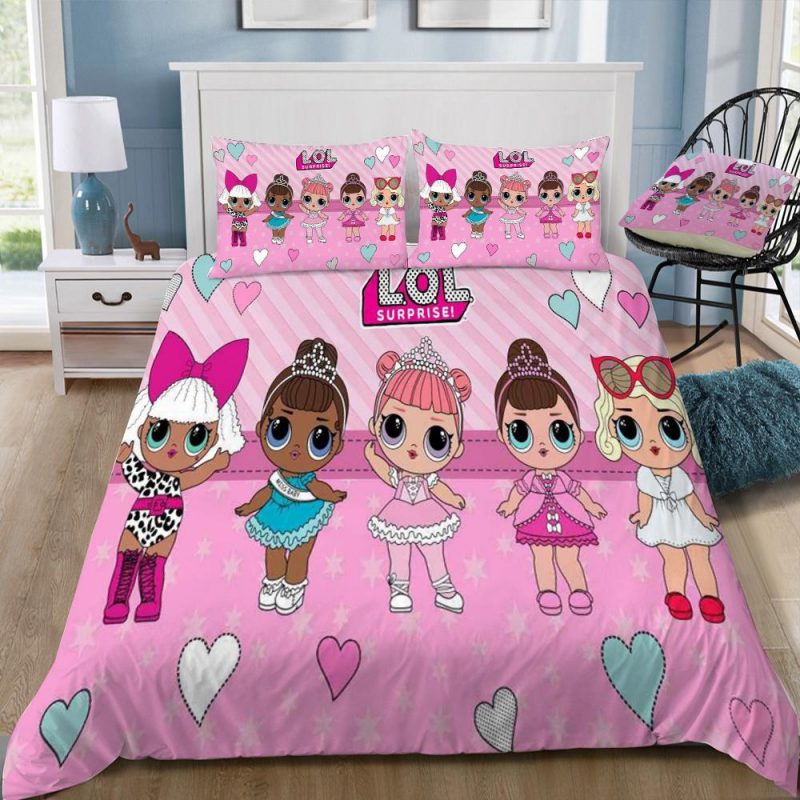 Cute Pink L O L Surprise Duvet Cover and Pillowcase Set Bedding Set 210 Cute Pink L O L Surprise Duvet Cover and Pillowcase Set Bedding Set 210
