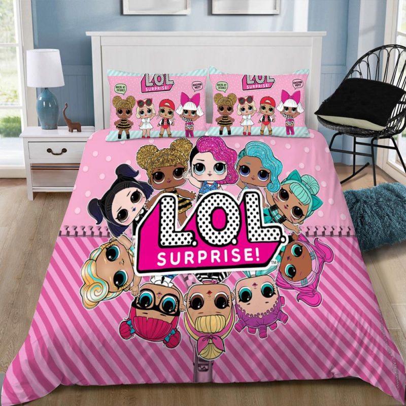 Cute Pink L O L Surprise Duvet Cover and Pillowcase Set Bedding Set 259 Cute Pink L O L Surprise Duvet Cover and Pillowcase Set Bedding Set 259