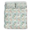 Cute Rainbow Unicorn Pattern Print Duvet Cover and Pillowcase Set Bedding Set