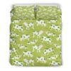 Cute Smiley Cow Pattern Print Duvet Cover and Pillowcase Set Bedding Set