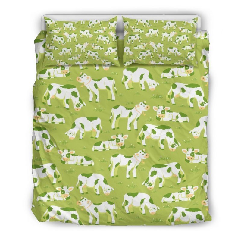 Cute Smiley Cow Pattern Print Duvet Cover and Pillowcase Set Bedding Set Cute Smiley Cow Pattern Print Duvet Cover and Pillowcase Set Bedding Set