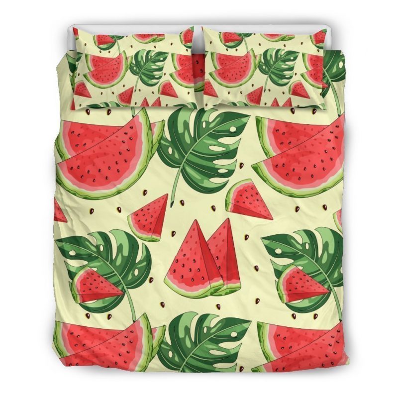 Cute Tropical Watermelon Pattern Print Duvet Cover and Pillowcase Set Bedding Set Cute Tropical Watermelon Pattern Print Duvet Cover and Pillowcase Set Bedding Set