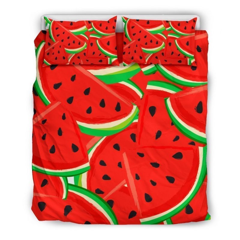 Cute Watermelon Pieces Pattern Print Duvet Cover and Pillowcase Set Bedding Set Cute Watermelon Pieces Pattern Print Duvet Cover and Pillowcase Set Bedding Set