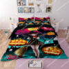 Cute Witch And Halloween Night Full Printing Bedding Set