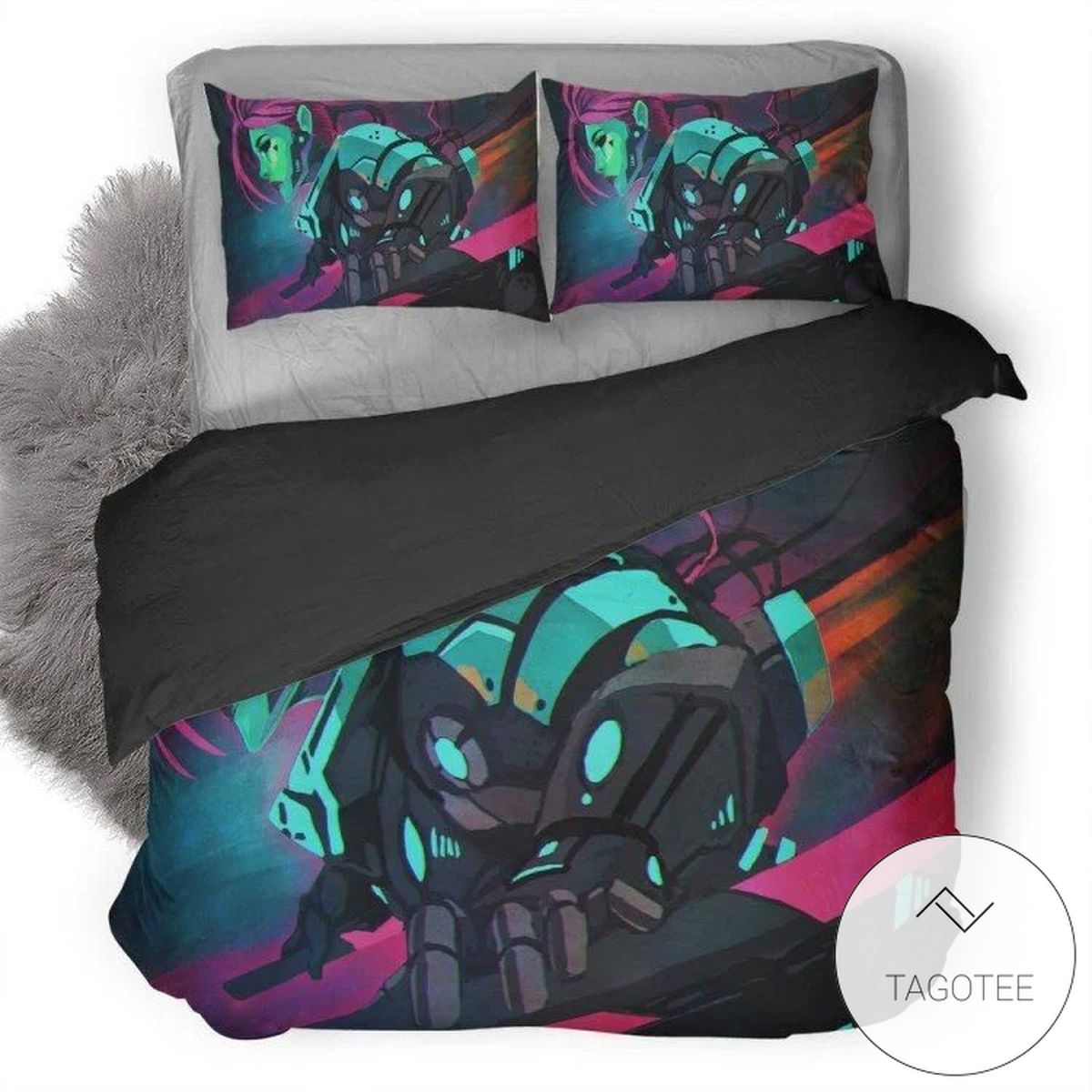 Cyberpunk Illustration Duvet Cover Bedding Set Cyberpunk Illustration Duvet Cover Bedding Set
