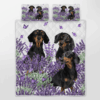 Dachshund Lavender Quilt Bedding Set