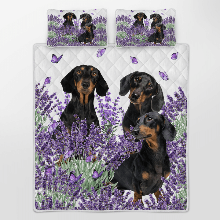 Dachshund Lavender Quilt Bedding Set Dachshund Lavender Quilt Bedding Set
