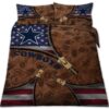 Dallas Cowboys Nfl American Flag Leather Pattern Bedding Set