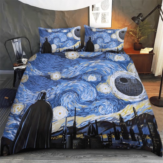Darth-Vader-Star-War-Starry-Night-Van-Gogh-Quilt-Bedding-Set-1
