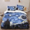 Darth Vader Star War Starry Night Van Gogh Quilt Bedding Set