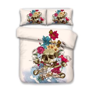 Day Of The Dead Skull Duvet Cover and Pillowcase Set Bedding Set