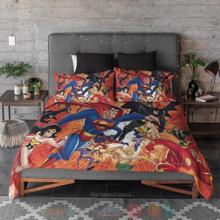 Dc-Comics-All-Heroes-Flying-Cool-Bedding-Set-2
