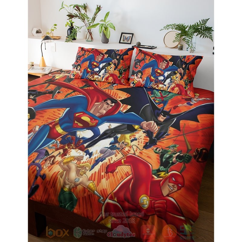 Dc Comics All Heroes Flying Cool Bedding Set Dc Comics All Heroes Flying Cool Bedding Set