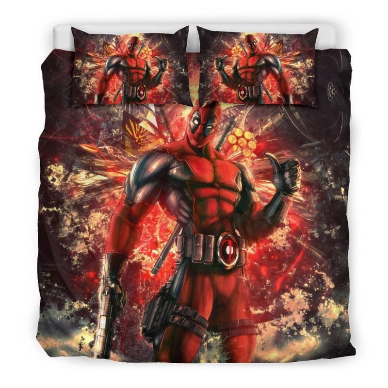 Deadpool Duvet Cover and Pillowcase Set Bedding Set 110 Deadpool Duvet Cover and Pillowcase Set Bedding Set 110