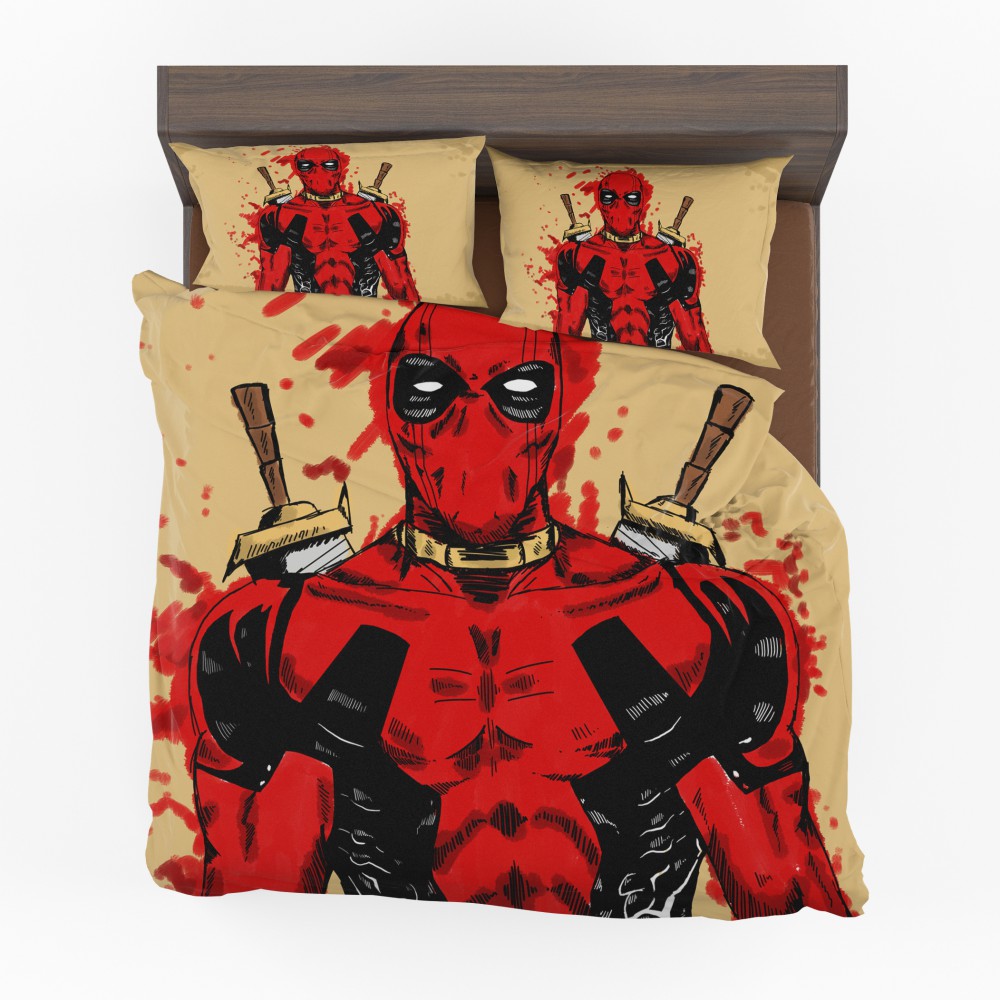 Deadpool Marvel Comics Art Bedding Set Deadpool Marvel Comics Art Bedding Set