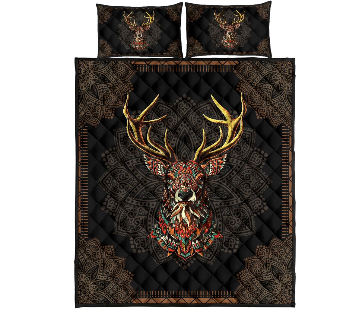 Deer American Native All Over Print Bedding Set Deer American Native All Over Print Bedding Set