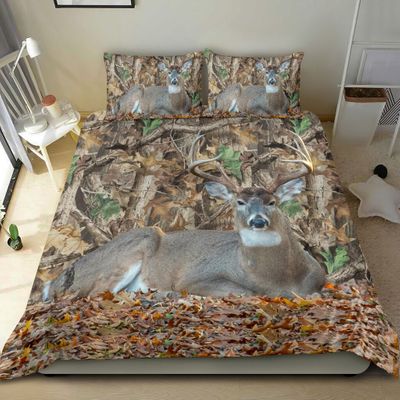 Deer Hunting All Over Printed Bedding Set Deer Hunting All Over Printed Bedding Set