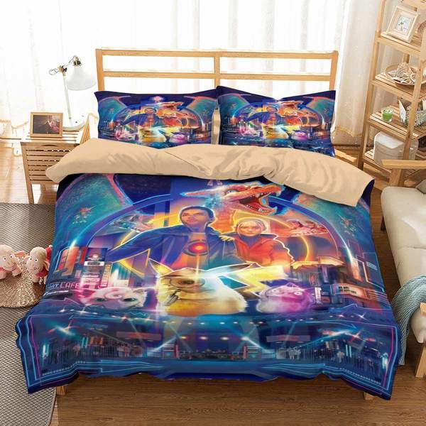 Detective Pikachu Duvet Cover and Pillowcase Set Bedding Set 788 Detective Pikachu Duvet Cover and Pillowcase Set Bedding Set 788