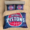 Detroit Pistons Duvet Cover and Pillowcase Set Bedding Set